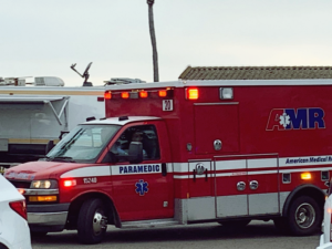 Ambulance on the way to an accident after a Pedestrian Accident Lawyer Essex County, NJ called