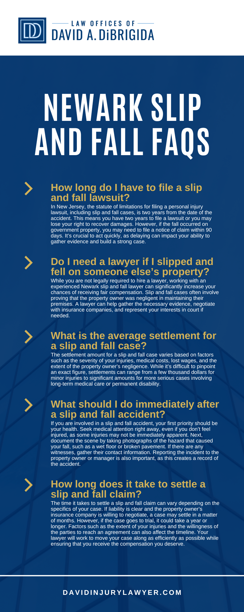 Newark Slip And Fall FAQs Infographic